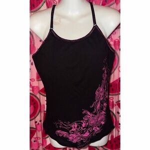 🩷🖤 Y2K Harley-Davidson Camisole with Graphic Design